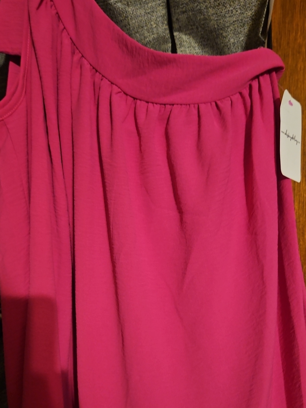 Fuchsia One-Shoulder Dressy Top